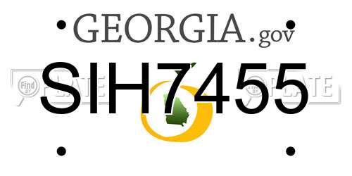 SIH7455 Georgia License Plate