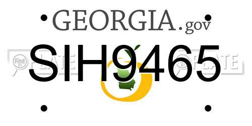 SIH9465 Georgia License Plate