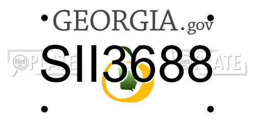 SII3688 Georgia License Plate