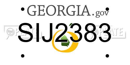 SIJ2383 Georgia License Plate