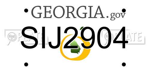 SIJ2904 Georgia License Plate