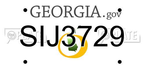 SIJ3729 Georgia License Plate