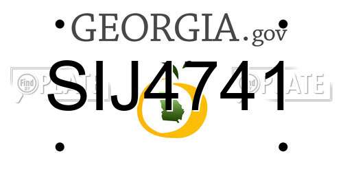 SIJ4741 Georgia License Plate