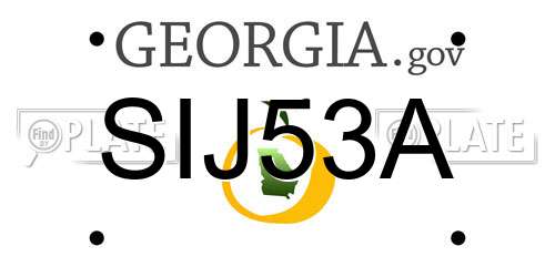 SIJ53A Georgia License Plate