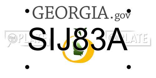 SIJ83A Georgia License Plate