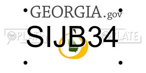 SIJB34 Georgia License Plate