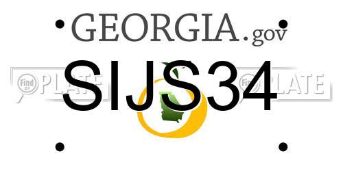 SIJS34 Georgia License Plate