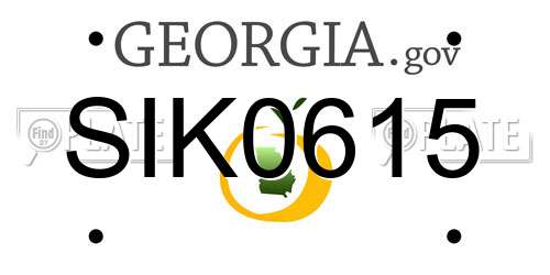 SIK0615 Georgia License Plate