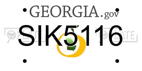 SIK5116 Georgia License Plate