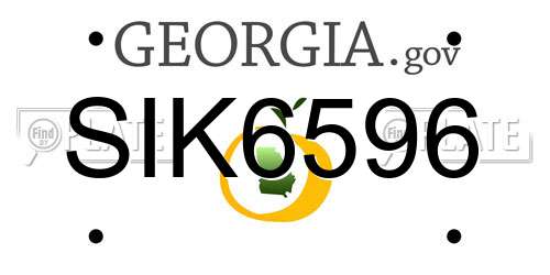 SIK6596 Georgia License Plate