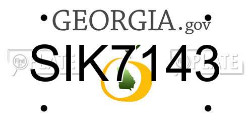 SIK7143 Georgia License Plate