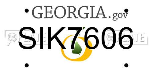 SIK7606 Georgia License Plate