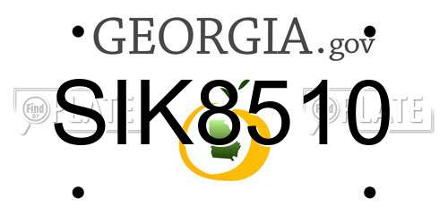 SIK8510 Georgia License Plate