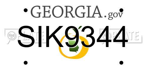 SIK9344 Georgia License Plate