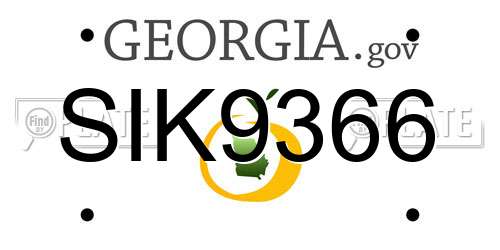 SIK9366 Georgia License Plate