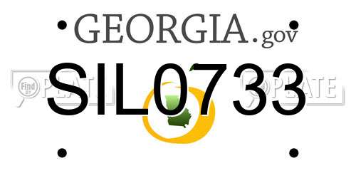 SIL0733 Georgia License Plate