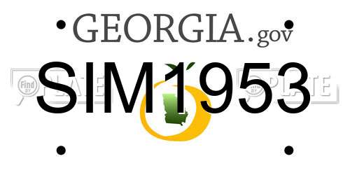 SIM1953 Georgia License Plate