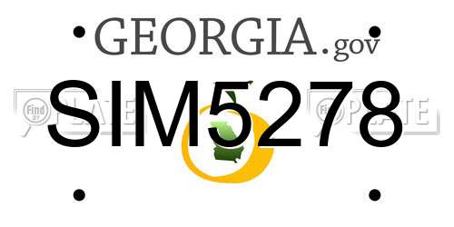SIM5278 Georgia License Plate