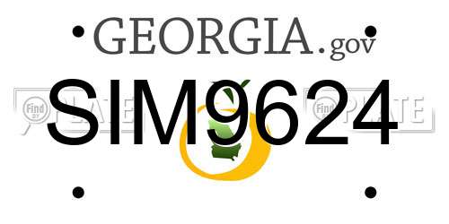 SIM9624 Georgia License Plate