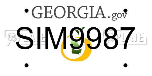 SIM9987 Georgia License Plate