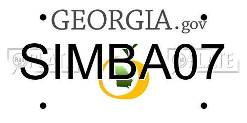 SIMBA07 Georgia License Plate