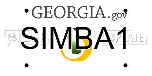 SIMBA1 Georgia License Plate