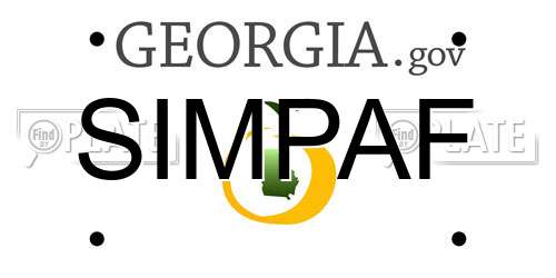 SIMPAF Georgia License Plate