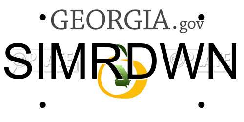 SIMRDWN Georgia License Plate
