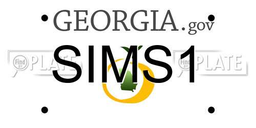 SIMS1 Georgia License Plate