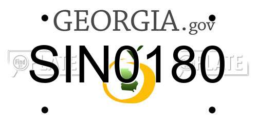SIN0180 Georgia License Plate