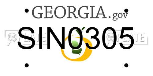 SIN0305 Georgia License Plate