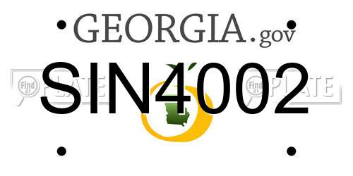 SIN4002 Georgia License Plate