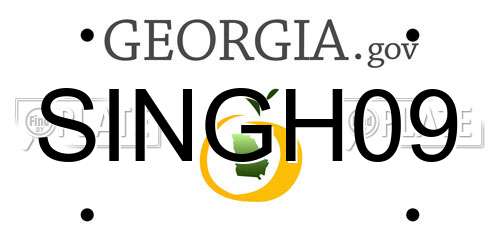 SINGH09 Georgia License Plate