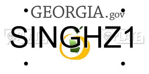 SINGHZ1 Georgia License Plate