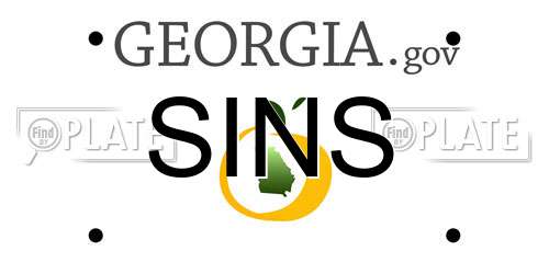 SINS Georgia License Plate