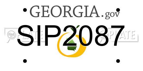 SIP2087 Georgia License Plate
