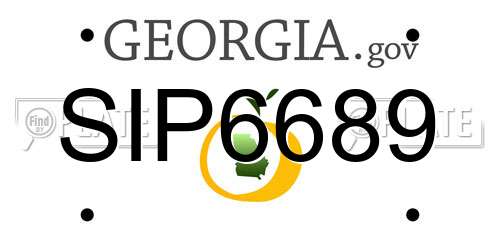 SIP6689 Georgia License Plate