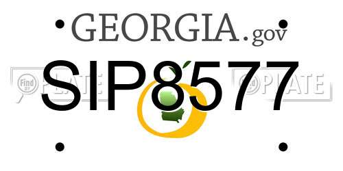 SIP8577 Georgia License Plate