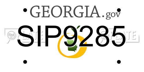 SIP9285 Georgia License Plate
