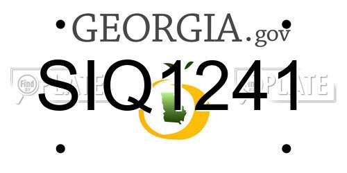 SIQ1241 Georgia License Plate
