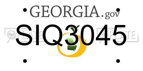 SIQ3045 Georgia License Plate