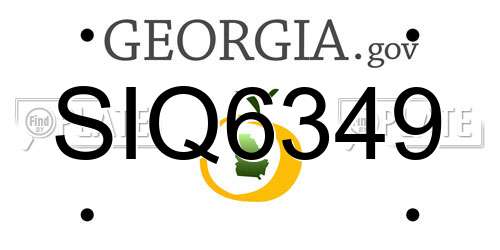 SIQ6349 Georgia License Plate