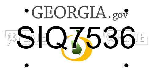 SIQ7536 Georgia License Plate