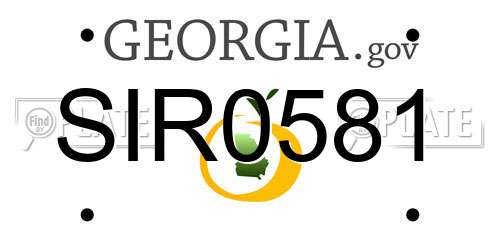 SIR0581 Georgia License Plate