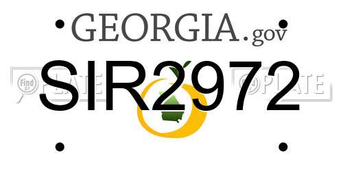 SIR2972 Georgia License Plate