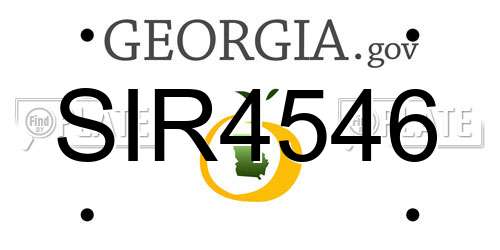 SIR4546 Georgia License Plate