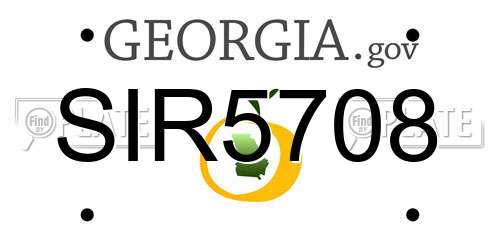 SIR5708 Georgia License Plate
