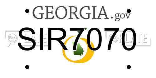 SIR7070 Georgia License Plate