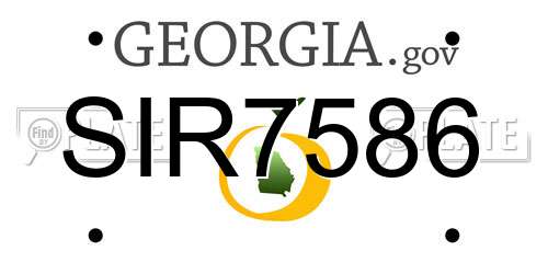 SIR7586 Georgia License Plate