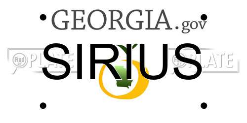 SIRIUS Georgia License Plate